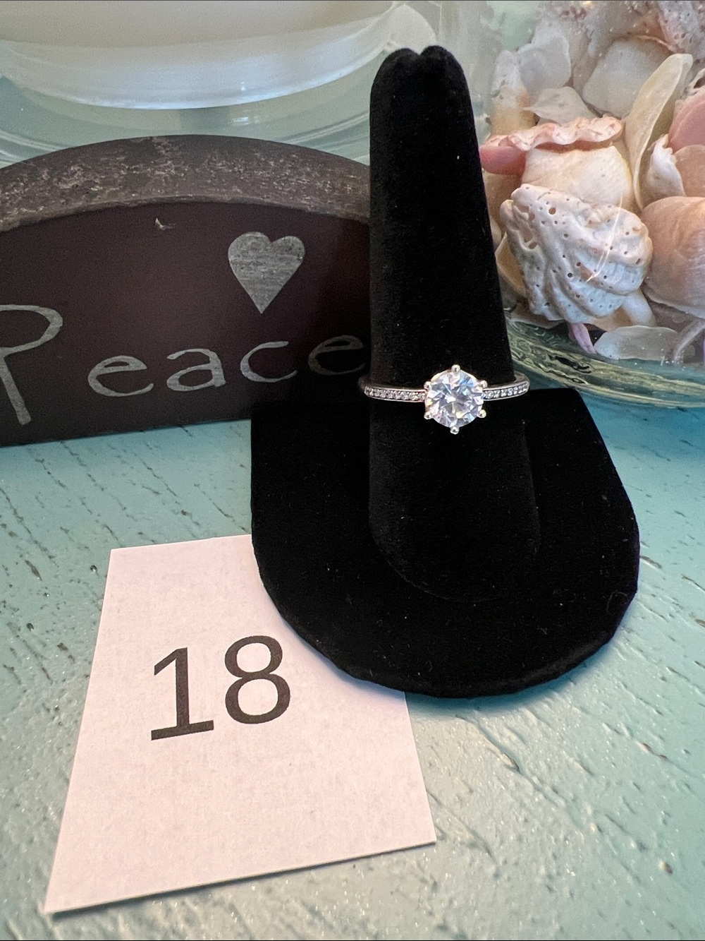 Pandora Sparkling Crown Solitaire Ring Size 9